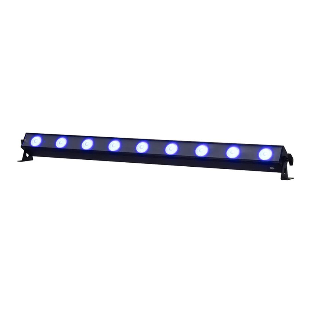 Angled front view of ADJ UBL9H LED Bar with diffuser attached on white background