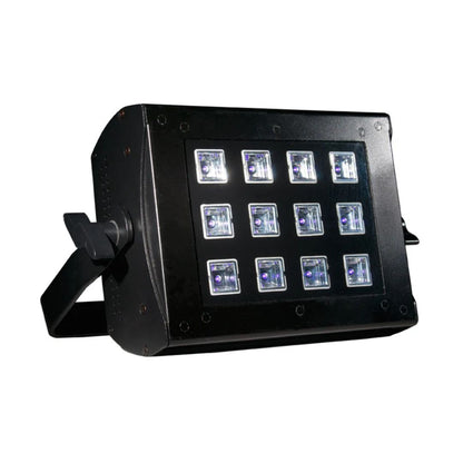 Angled front view of ADJ UV Flood 36 LED Blacklight on white background