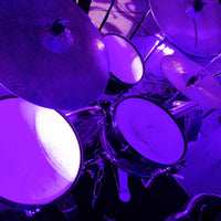 ADJ UV Flood 36 LED Blacklight lighting drum kit in venue