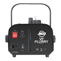Rear view of ADJ VF Flurry 600W Snow Machine on white background