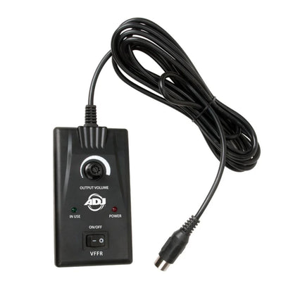 Remote control of ADJ VF Flurry 600W Snow Machine on white background