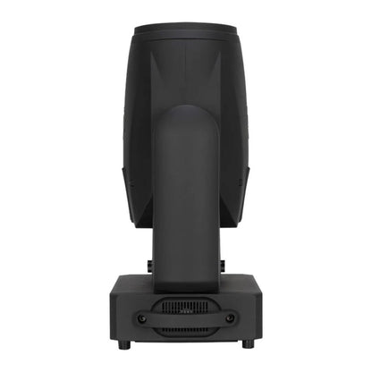 Side view of ADJ VIZ315 Vizi Beam CMY with beam pointing up on white background