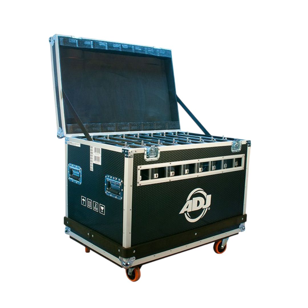 Angled front view of ADJ VS3134 Flight Case with open lid on white background