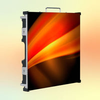 Angled front view of ADJ VS3 Panel on yellow and orange gradient background