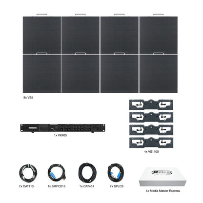 Inclusions of ADJ VS5 4X2 Video System on white background
