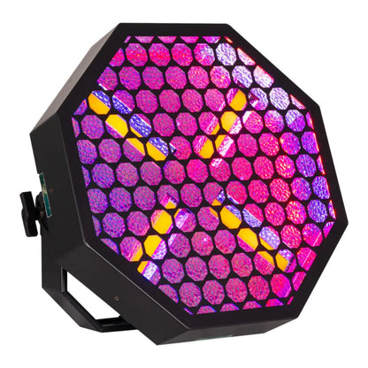 Angled front view of ADJ Vintage X Retro Amber Blinder on white background