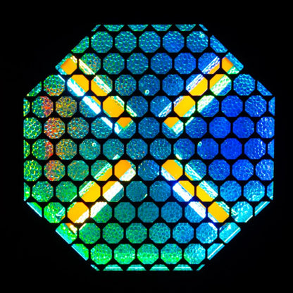 Front view of ADJ Vintage X Retro Amber Blinder on black background