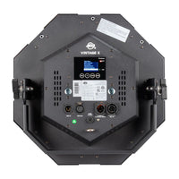 Rear ports view of ADJ Vintage X Retro Amber Blinder on white background