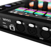 Close up rear view of ADJ WMX1 Mk2 DMX Lighting Controller on white background