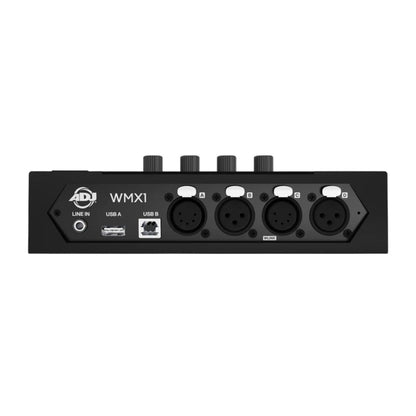 Rear view of ADJ WMX1 Mk2 DMX Lighting Controller on white background
