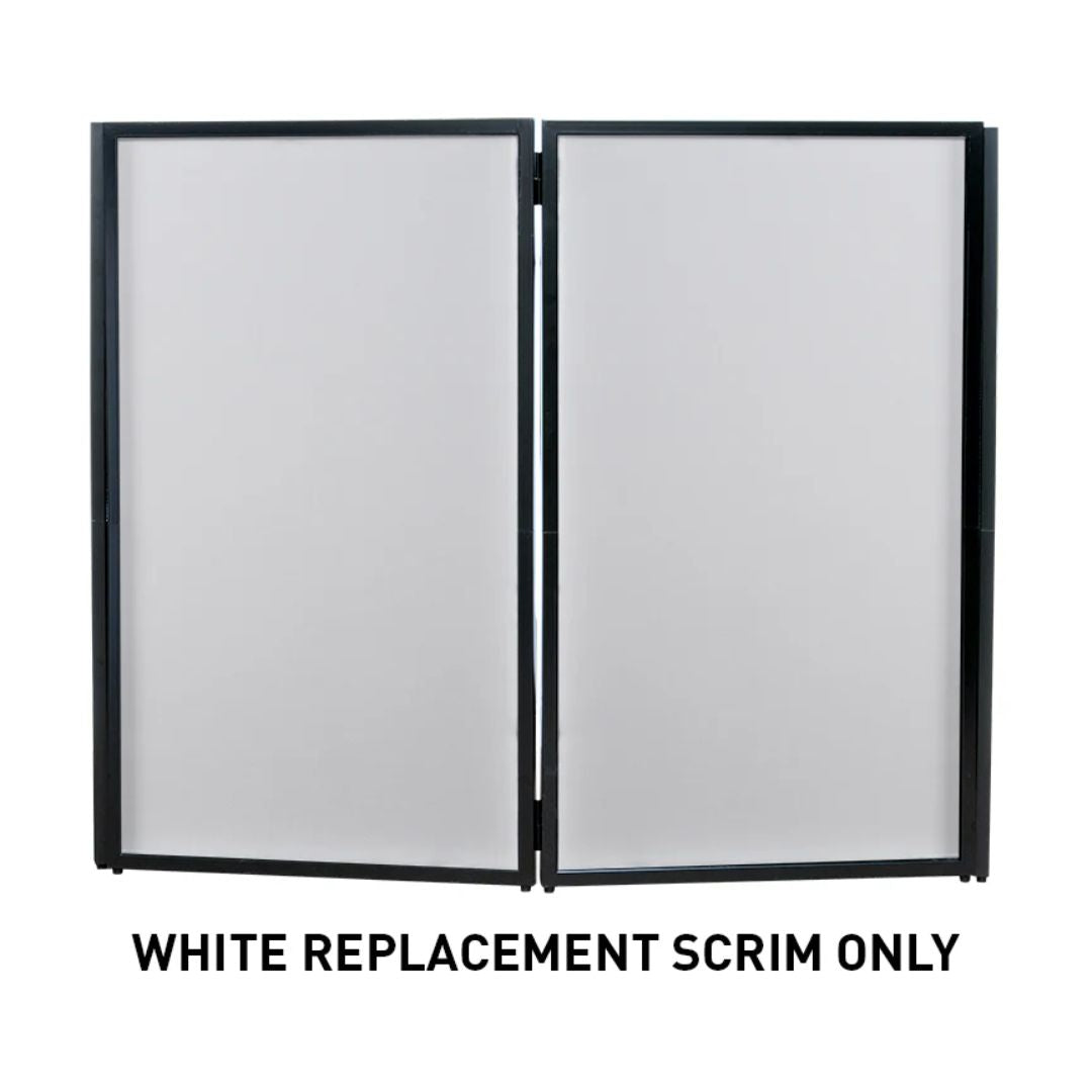 Front view of ADJ White Replacement Scrim for Event Facade II on Black Event Facade II on white background
