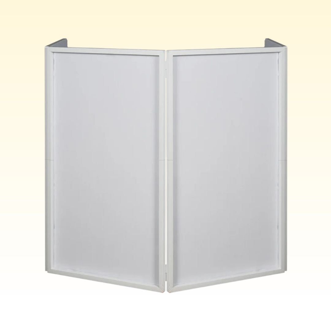 Front view of ADJ White Replacement Scrim for Event Facade II on White Event Facade II on yellow background