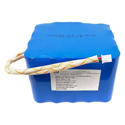 Front view of ADJ Z-MIR600 Replacement Battery for Mirage Q6 IP on white background