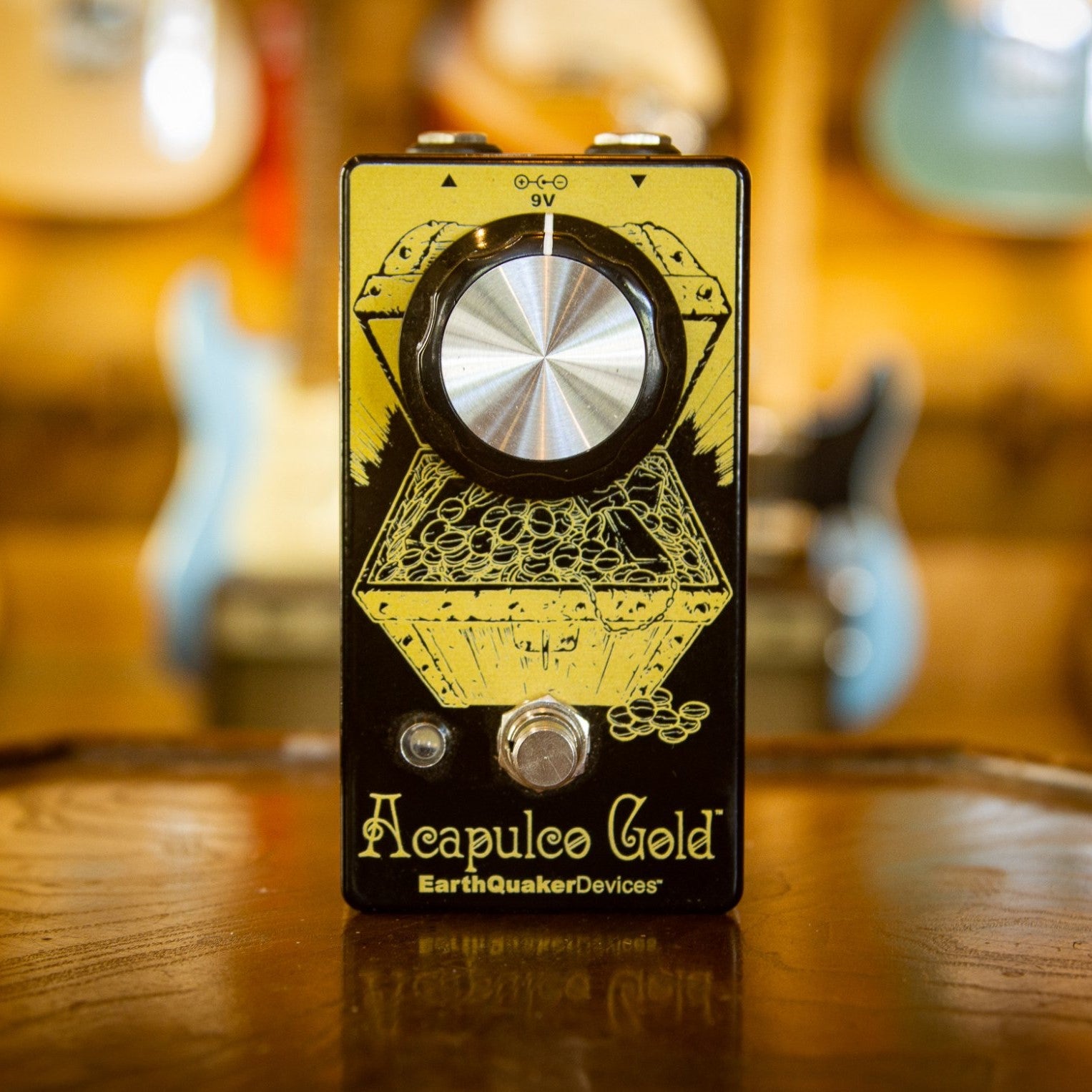 EarthQuaker Devices Acapulco Gold Pedal On a Wooden Table