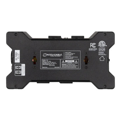 Bottom view of Accu-Cable Power Bone T1ED Power Distribution Box on white background