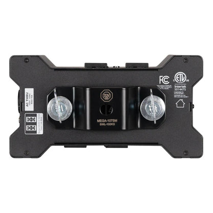 Bottom view of Accu-Cable Power Bone T1ED Power Distribution Box with bracket installed on white background