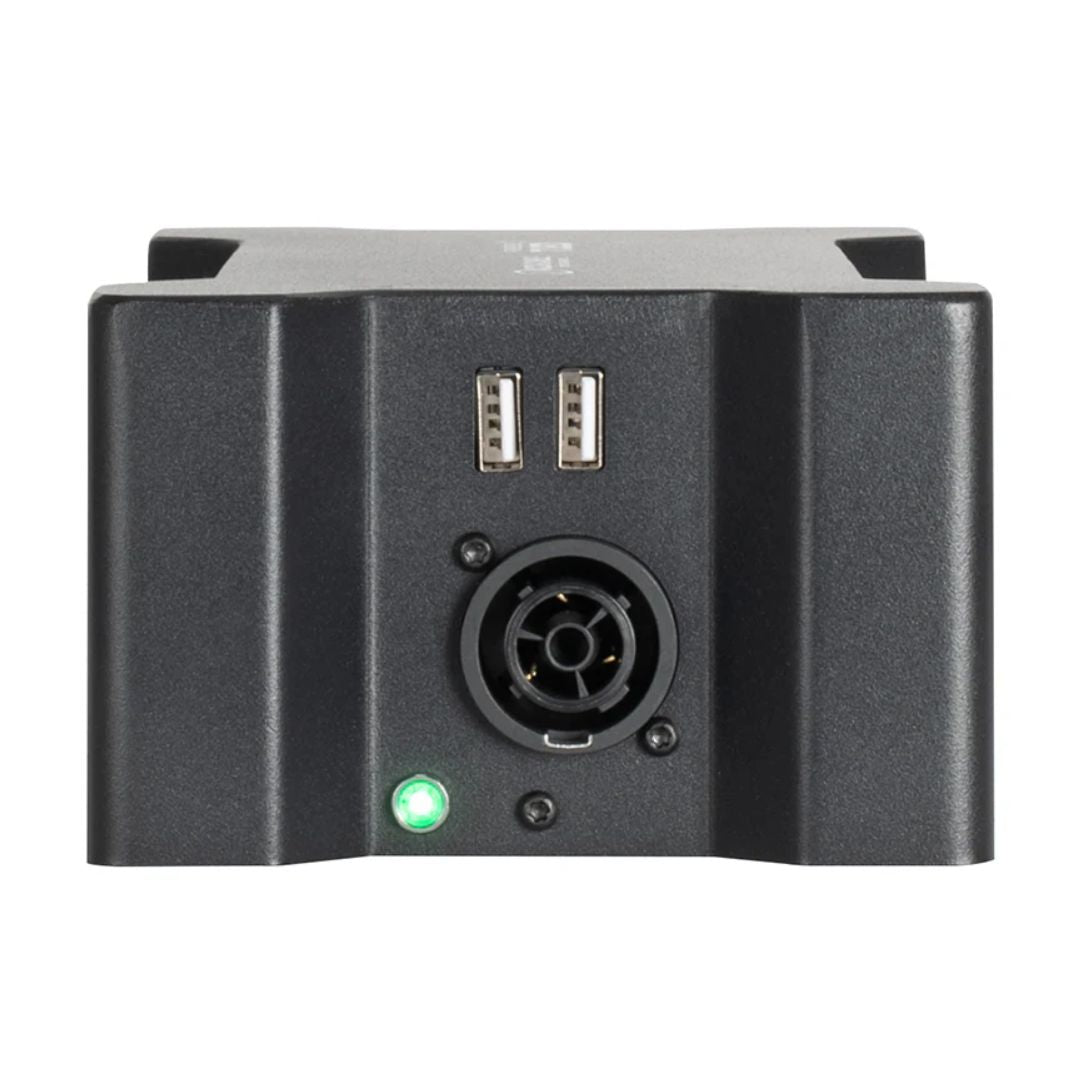 Left ports view of Accu-Cable Power Bone T1ED Power Distribution Box on white background