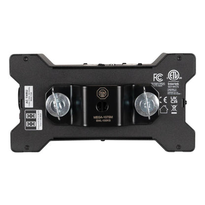 Bottom view of Accu-Cable Power Bone T1PC Power Distribution Box with bracket attached on white background