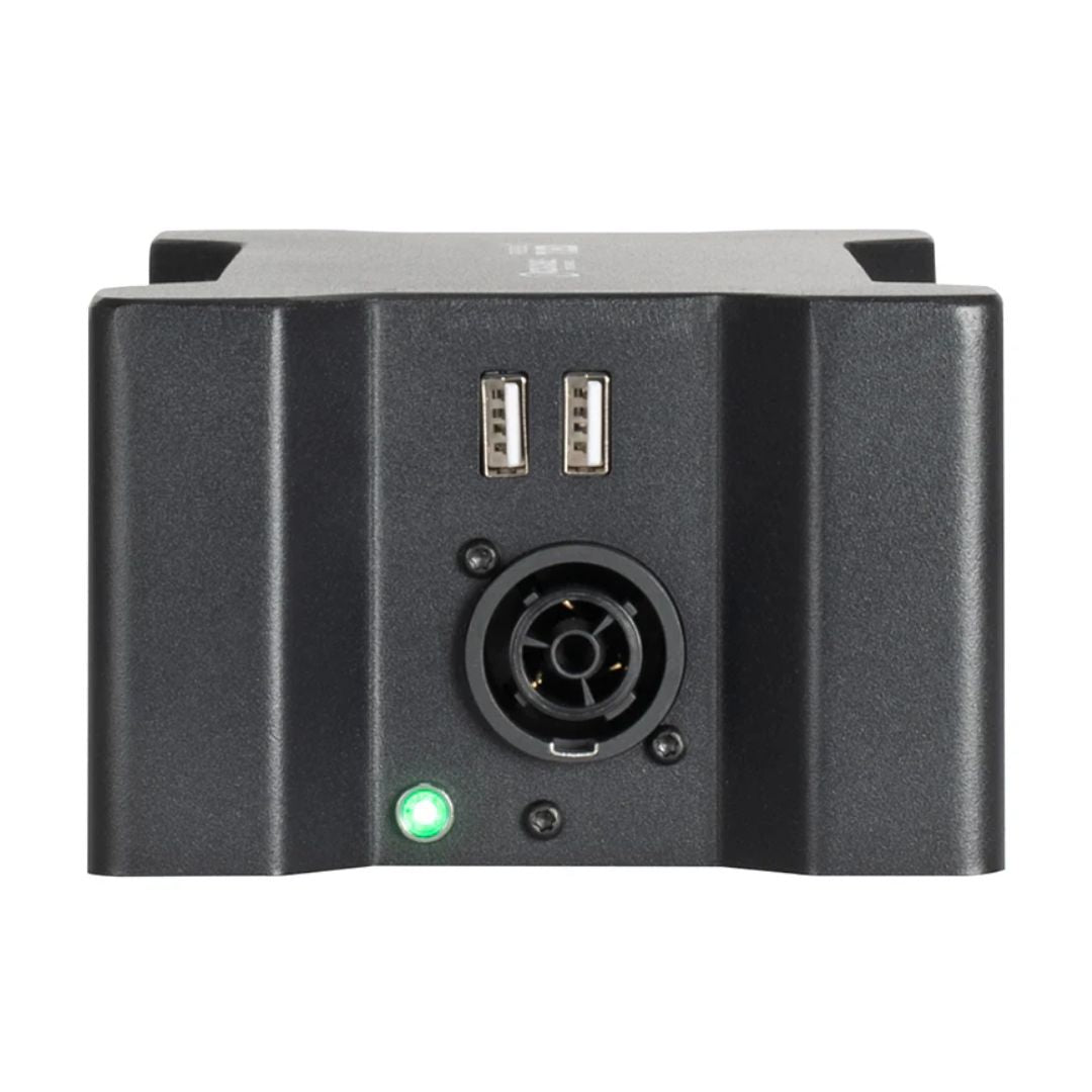 Left side ports view of Accu-Cable Power Bone T1PC Power Distribution Box on white background