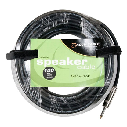 Front view of Accu-Cable S-10012 1/4" to 1/4" 12 Gauge Speaker Cable (100') on white background