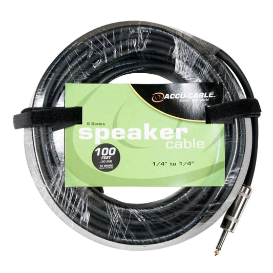 Front view of Accu-Cable S-10012 1/4" to 1/4" 12 Gauge Speaker Cable (100') on white background