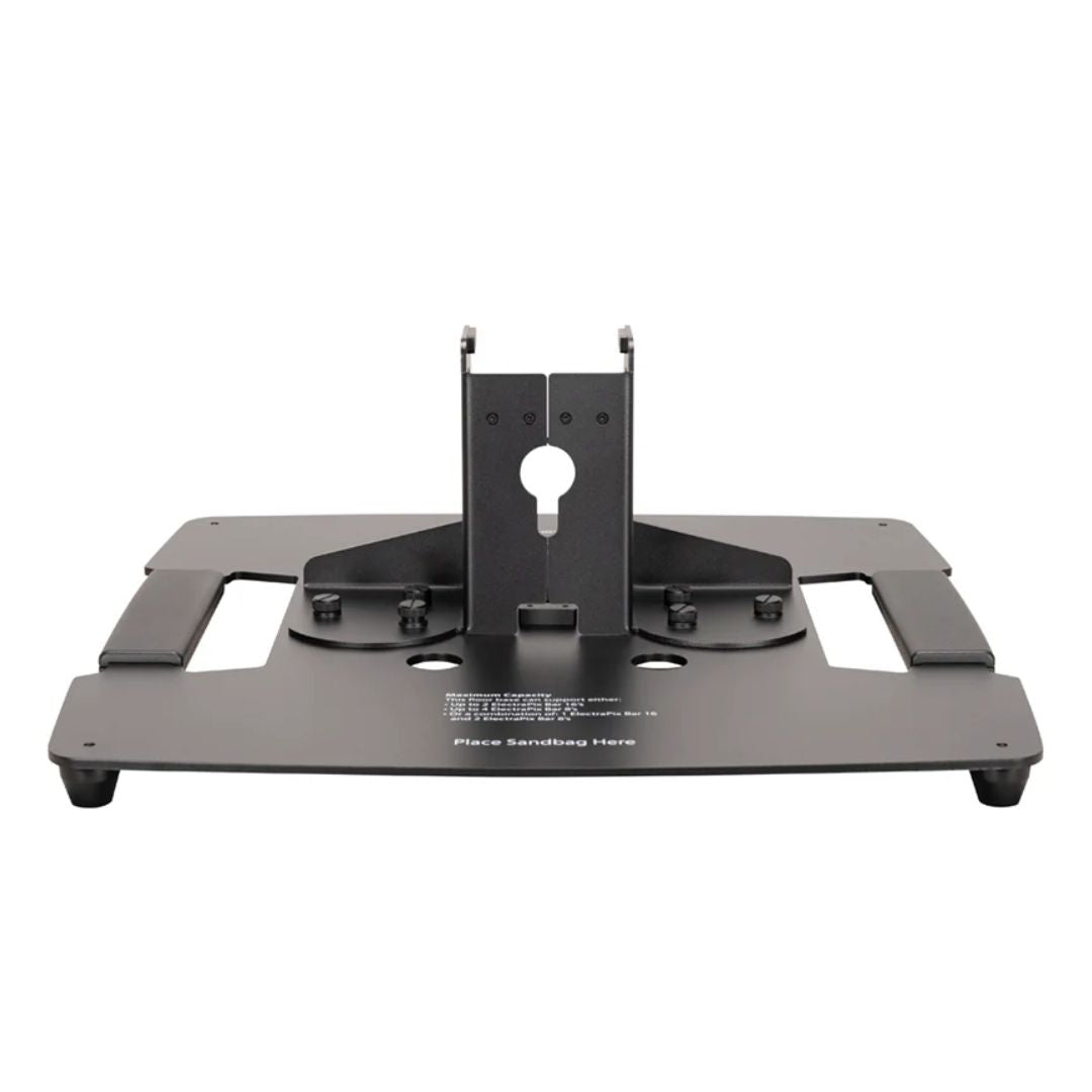 Rear view of Accu-Stand VFB1 Floor Base on white background