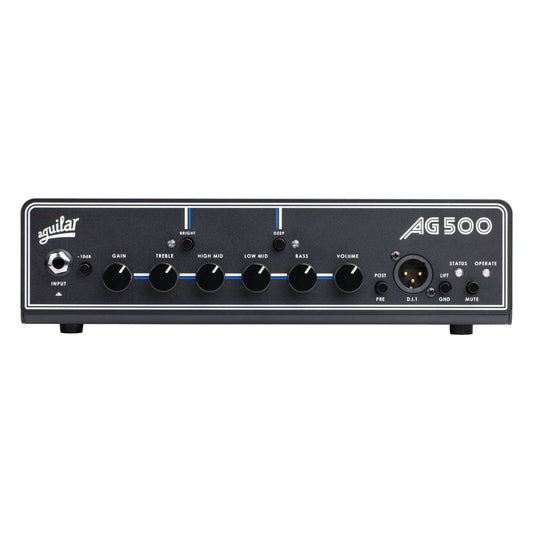 Front view of Aguilar AG 500 Bass Amp Head on white background
