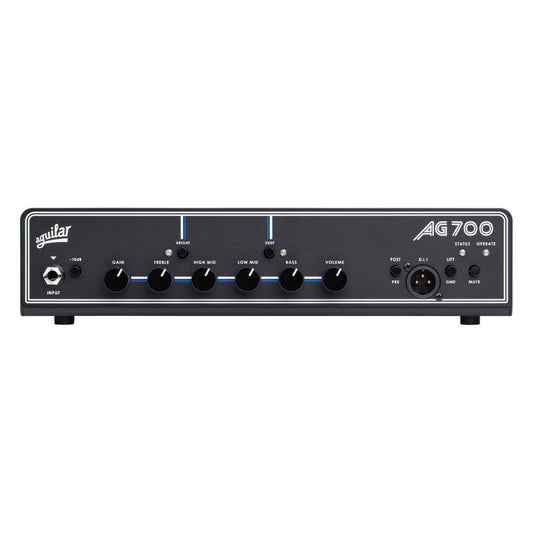 Front view of Aguilar AG 700 Bass Amp Head on white background