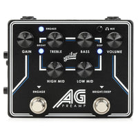 Front view of Aguilar AG Preamp Pedal on white background