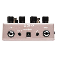 Top jacks view of Aguilar AG Preamp Pedal Breast Cancer Awareness Edition on white background