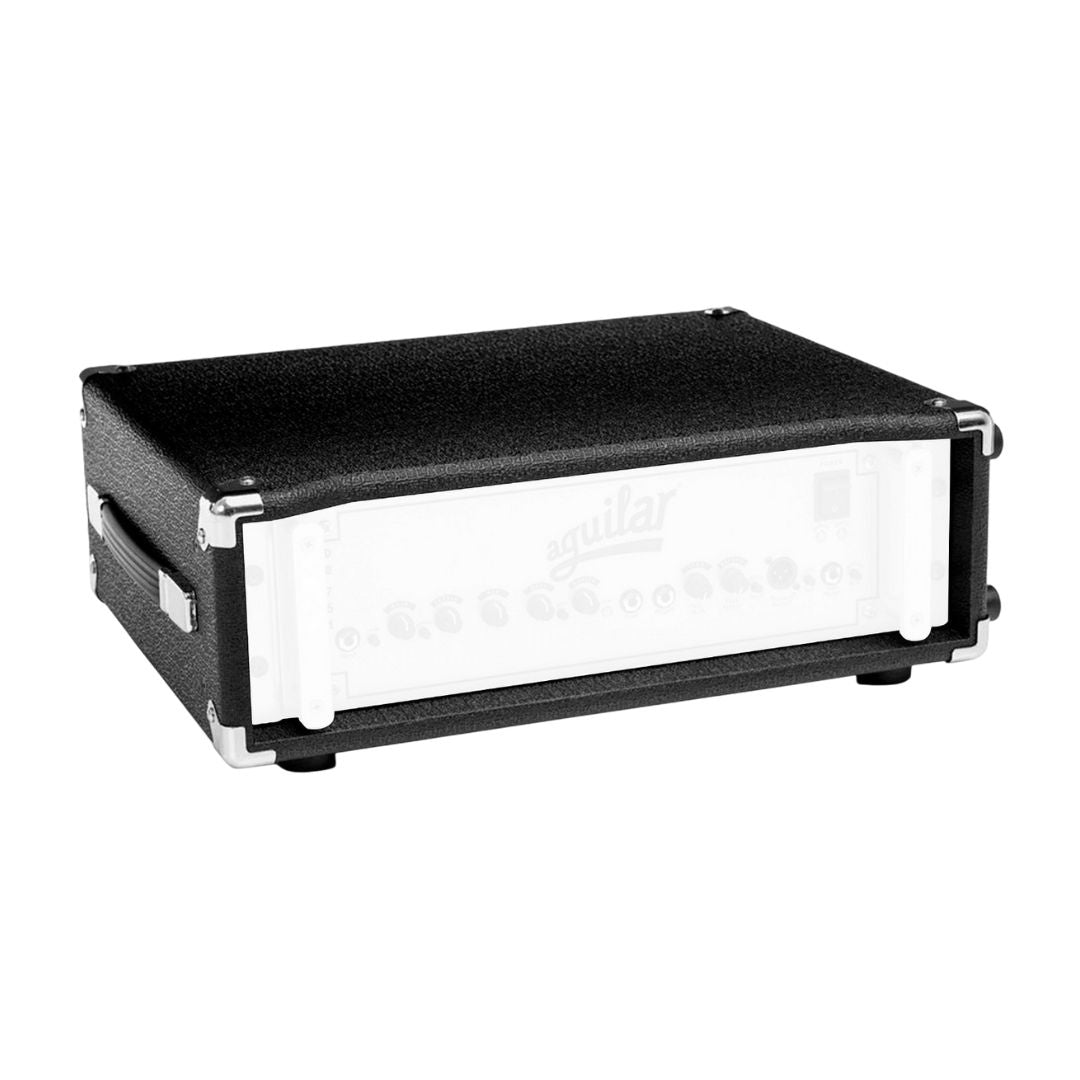 Angled front view of Aguilar Case for DB 751 Bass Amp Head on white background