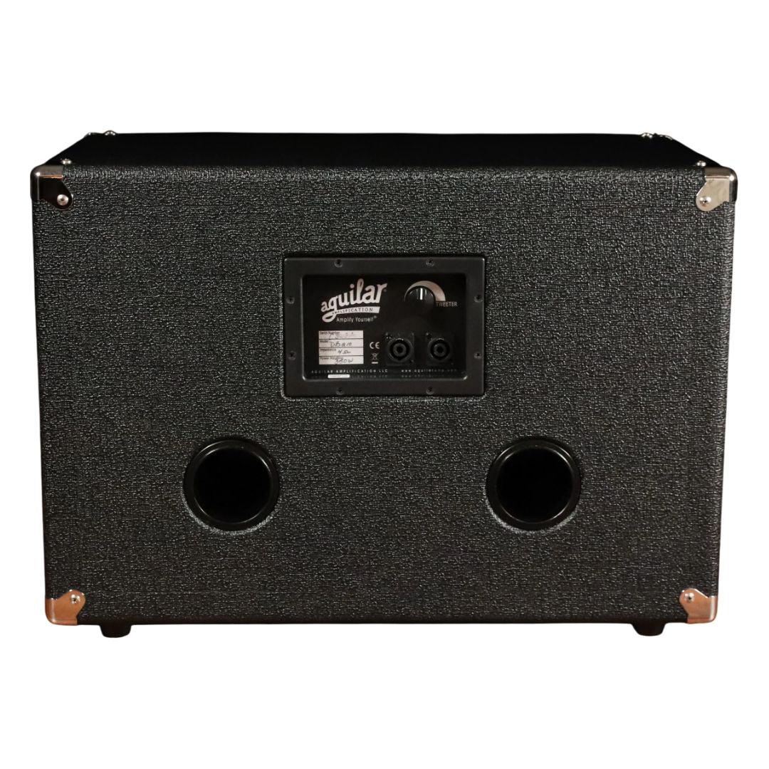 Rear view of Aguilar DB 210 Bass Cabinet on white background