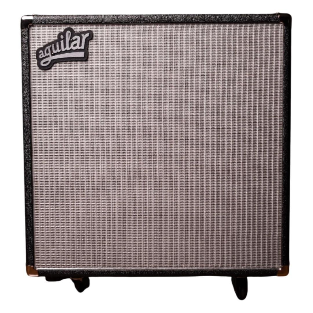 Front view of Aguilar DB 410 Bass Cabinet on white background