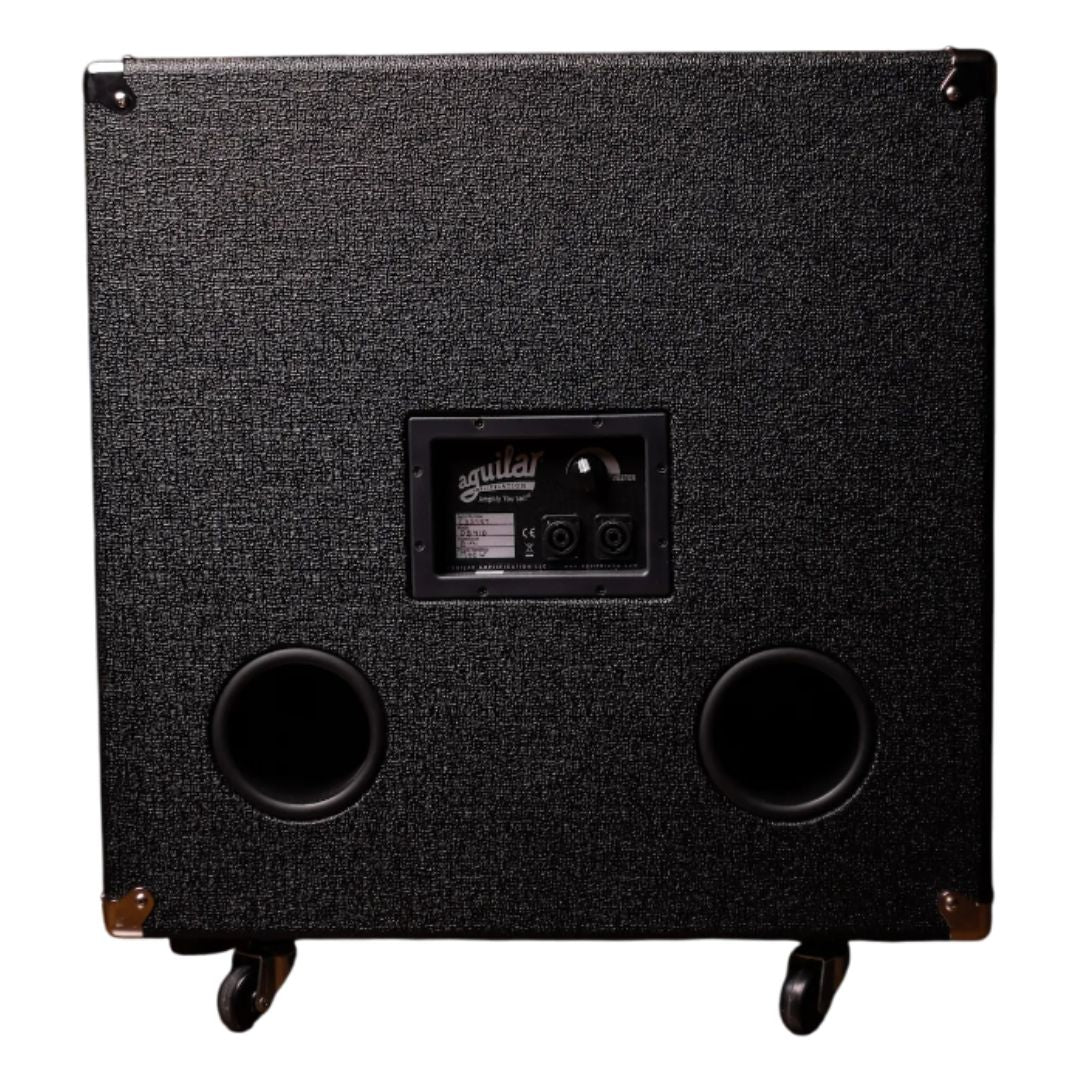 Rear view of Aguilar DB 410 Bass Cabinet on white background