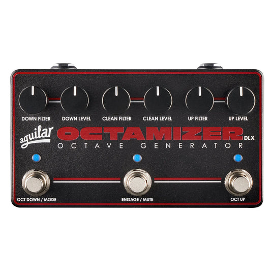 Front view of Aguilar Octamizer DLX Bass Octave Pedal on white background