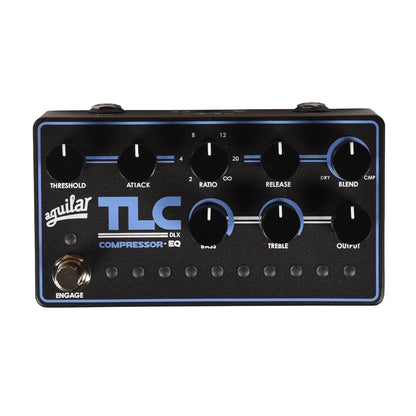 Front view of Aguilar TLC Compressor EQ DLX Bass Pedal on white background