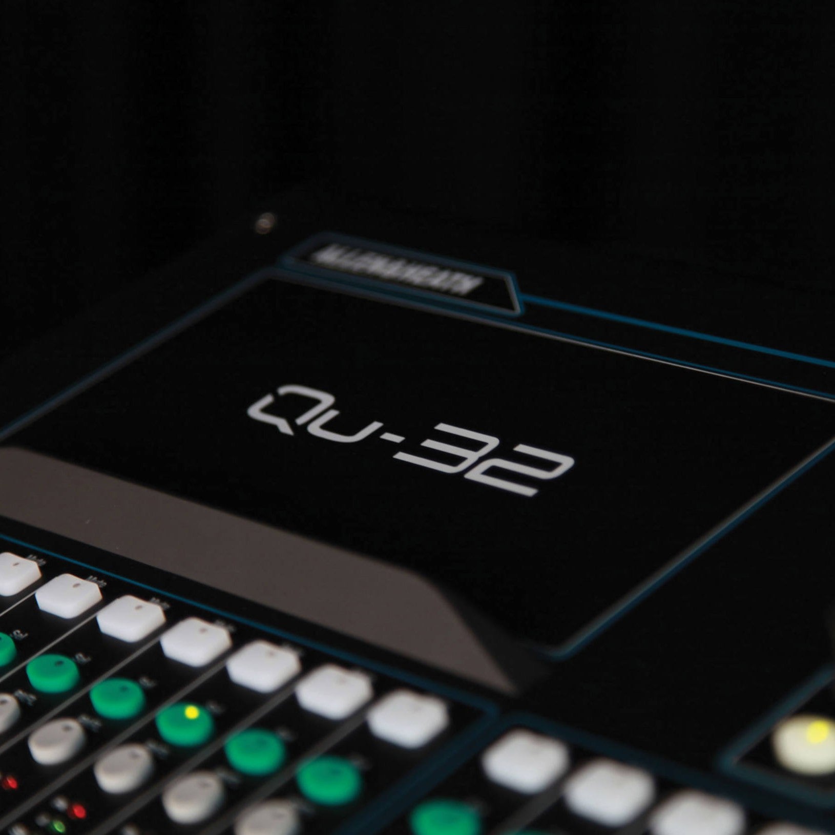 Close up view of Allen & Heath Qu-32C Digital Mixer in studio