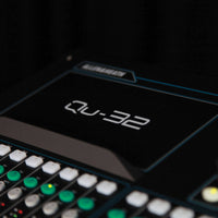 Close up view of Allen & Heath Qu-32C Digital Mixer in studio