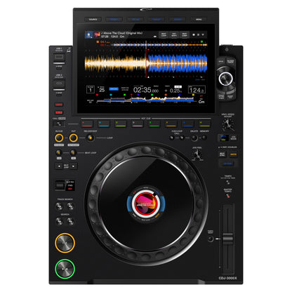 Front view of AlphaTheta CDJ-3000X on white background
