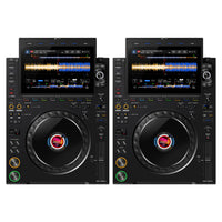 Front view of AlphaTheta CDJ-3000X Pair on white background