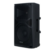 Angled front view of American Audio APX12 GO BT 12" 2-Way Powered Speaker on white background