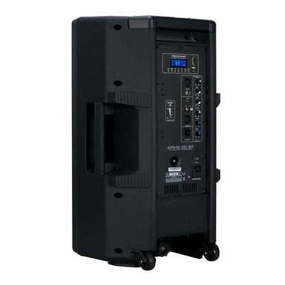 Angled rear view of American Audio APX12 GO BT 12" 2-Way Powered Speaker on white background