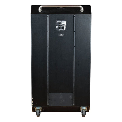 Rear view of Ampeg HSVT-810E Heritage 8x10" 800W Bass Cabinet on white background