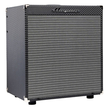 Angled front view of Ampeg Rocket Bass RB-112 Bass Combo Amp on white background