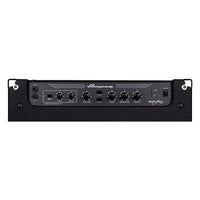 Top view of control panel of Ampeg Rocket Bass RB-115 Bass Combo Amp on white background