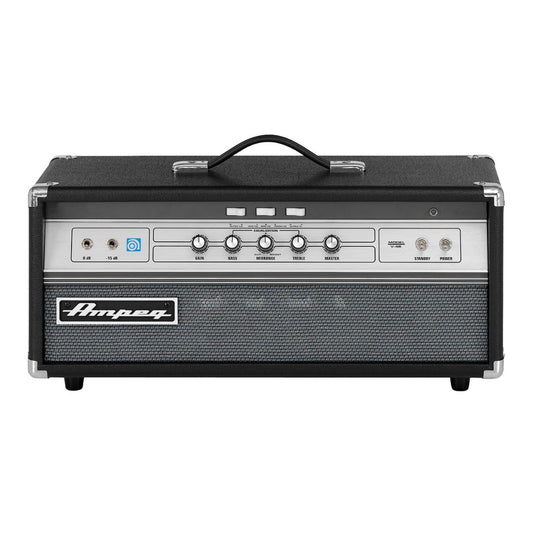 Front view of Ampeg V-4B 100W Bass Amplifier Head on white background