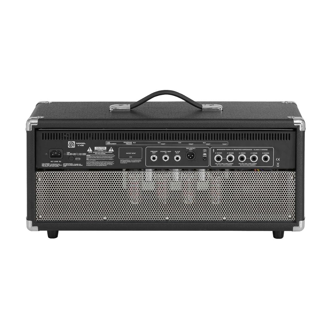 Rear view of Ampeg V-4B 100W Bass Amplifier Head on white background