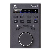 Apogee Control audio interface with control panel and display on a white background