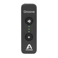 Black audio control device with 'Groove' branding on a white background
