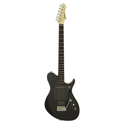 Front view of Aria Pro II J-B’tone Electric Baritone Guitar Black on white background